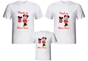 Kit 3 camisetas para aniversários personalizamos com qualquer tema que escolher