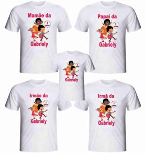 Kit 5 Camisetas 3 Palavrinhas para aniversário personalizada