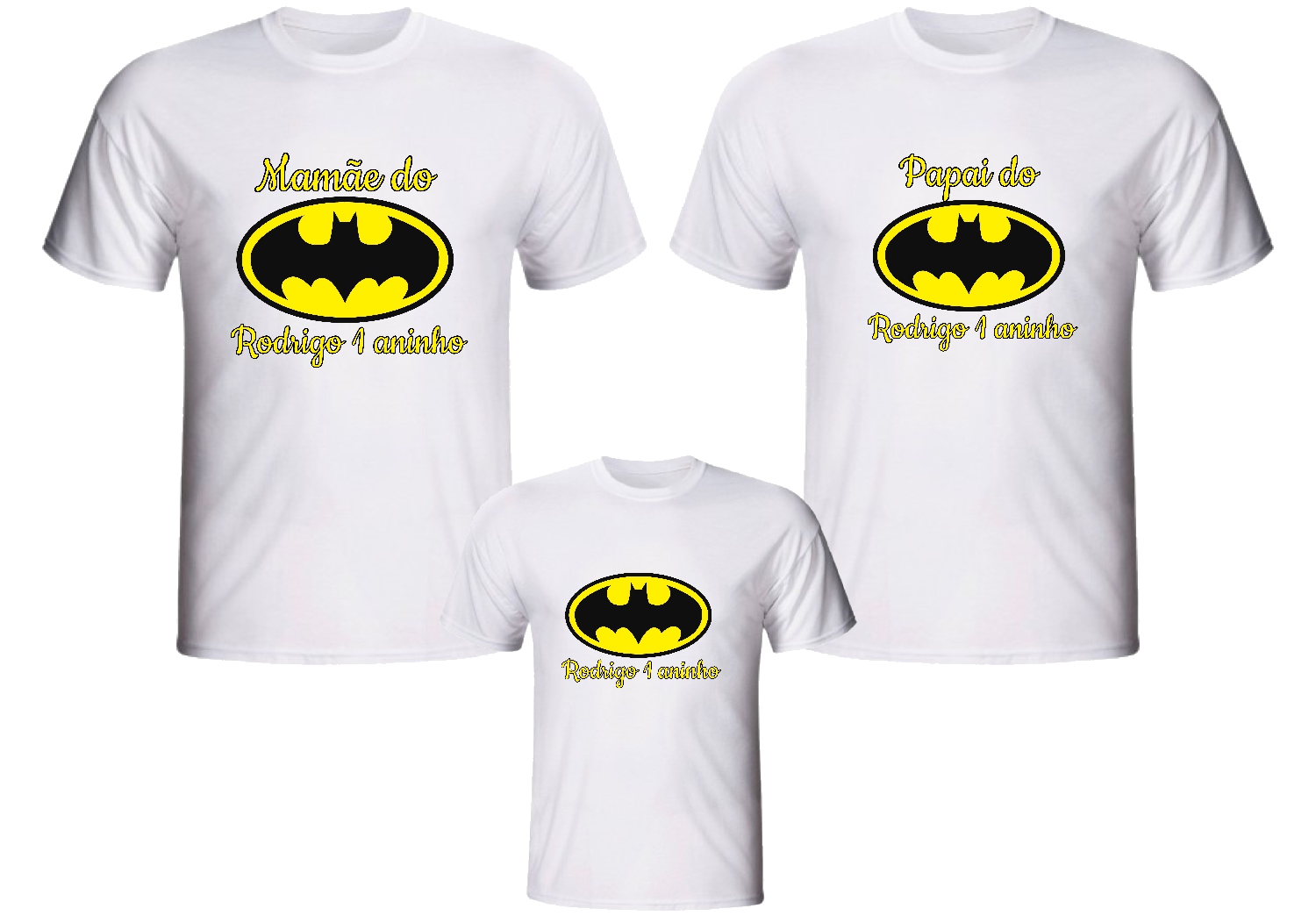 Kit 5 Camiseta Batman para anivers rio personalizada tem tica ou com sua arte