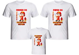 Camiseta Bombeiro baby para aniversário personalizada temática ou com sua arte