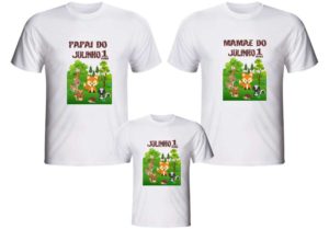 Camiseta Bosque Encantado para aniversário personalizada temática ou com sua arte