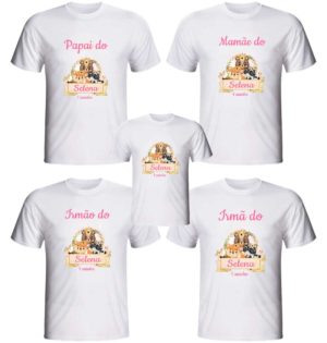 Kit 5 Camiseta Bosque Encantado para aniversário personalizada temática ou com sua arte