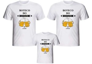 Camiseta Boteco para aniversário personalizada temática ou com sua arte