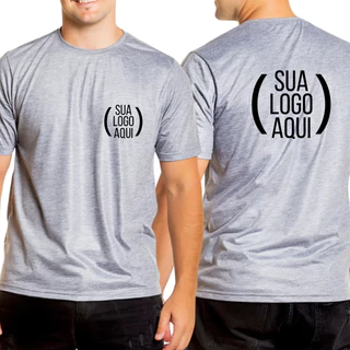 Camiseta Personalizada Cinza com 2 estampas